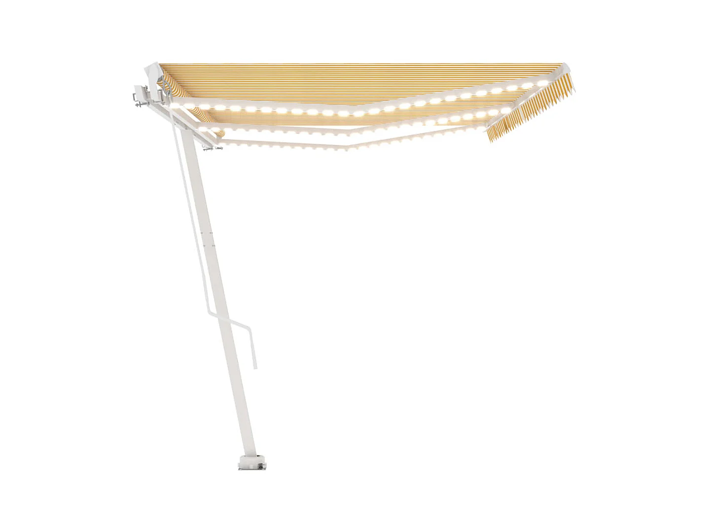 Toldo retráctil manual con luz LED amarillo y blanco 600x300 cm
