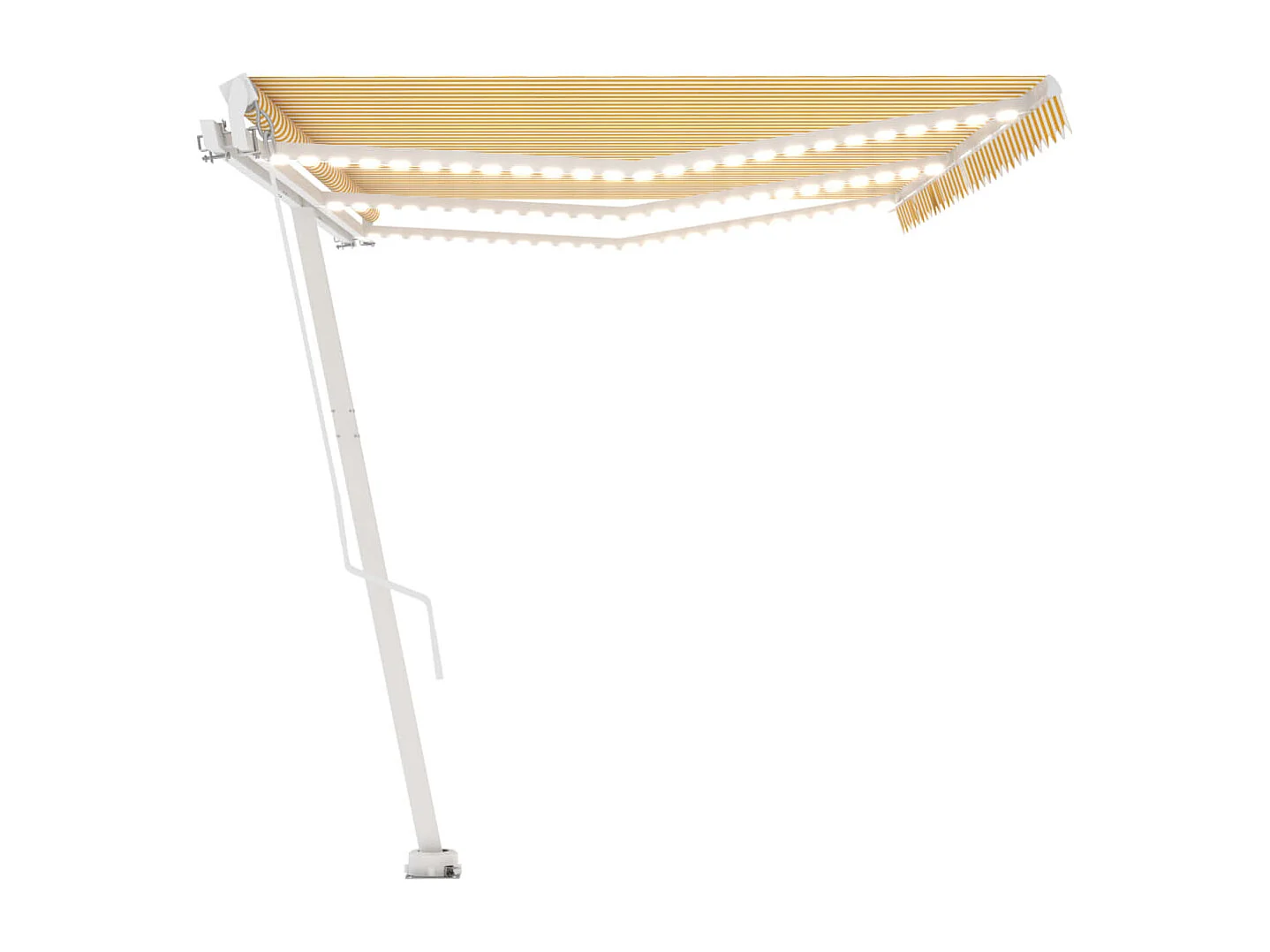 Toldo retráctil manual con luz LED amarillo y blanco 600x300 cm