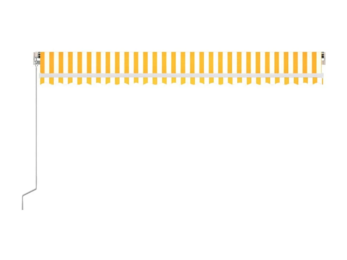 Toldo Retrátil Manual com LED Amarelo e Branco - 500x350 cm para Áreas Externas