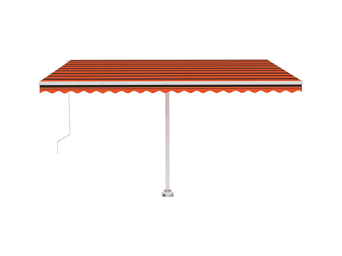 Toldo retráctil manual con LED naranja y marrón 450x300 cm