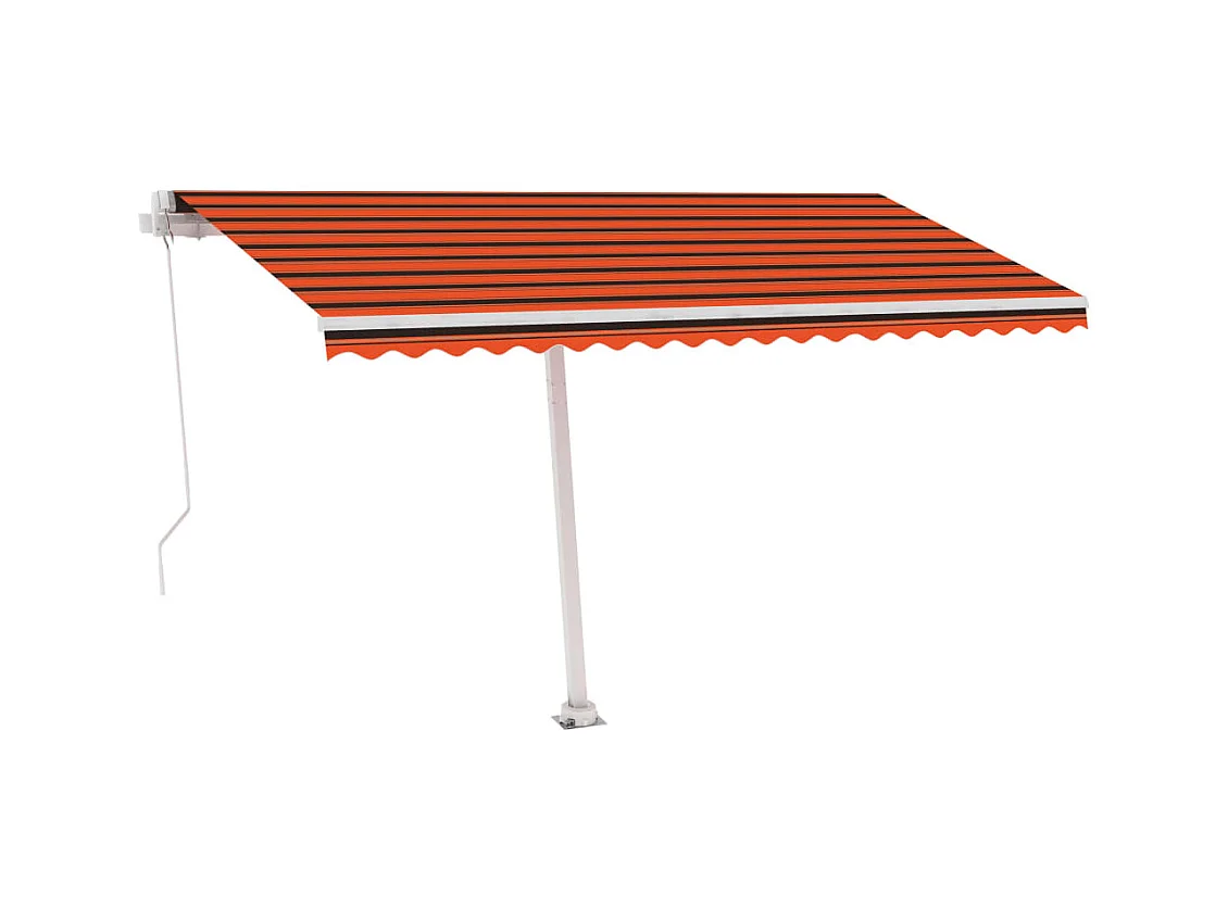 Toldo retráctil manual con LED naranja y marrón 450x300 cm