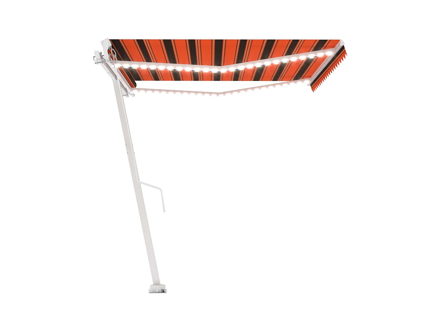 Toldo retráctil manual con LED naranja y marrón 450x300 cm