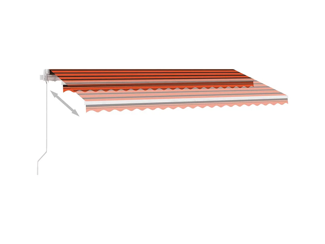 Toldo retráctil manual con LED naranja y marrón 450x300 cm