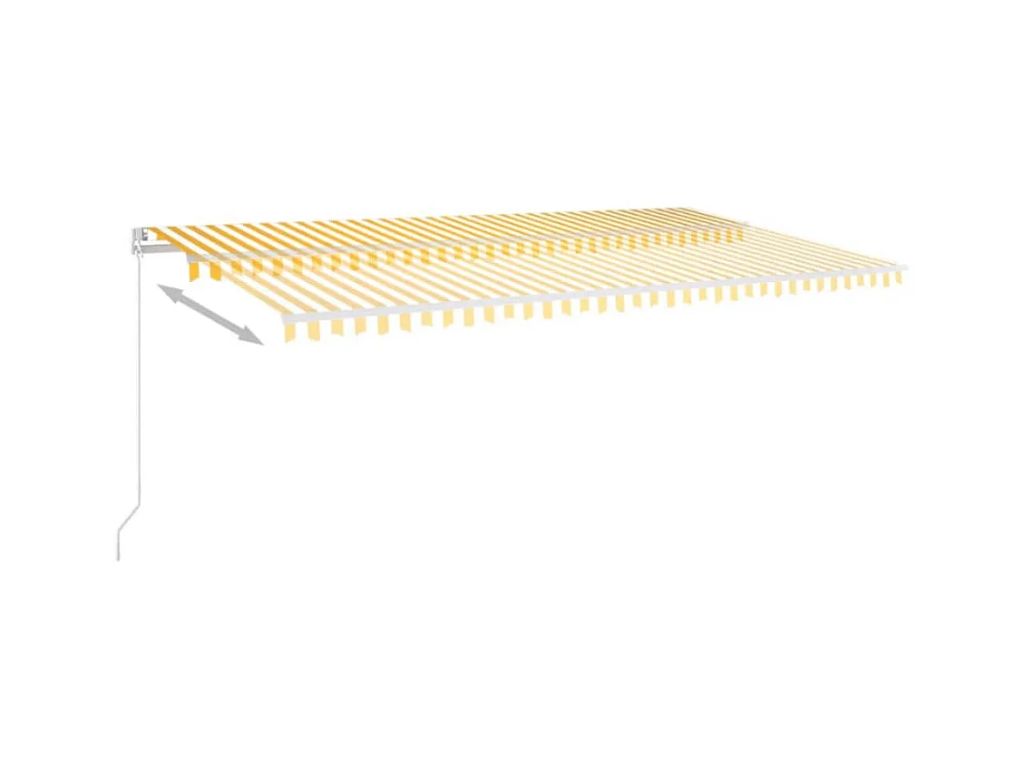 Toldo retráctil manual con luz LED amarillo y blanco 600x300 cm