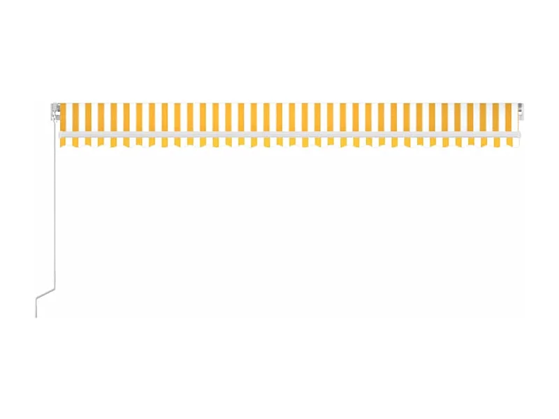 Toldo Retrátil Manual Amarelo e Branco com Iluminação LED 600x300 cm