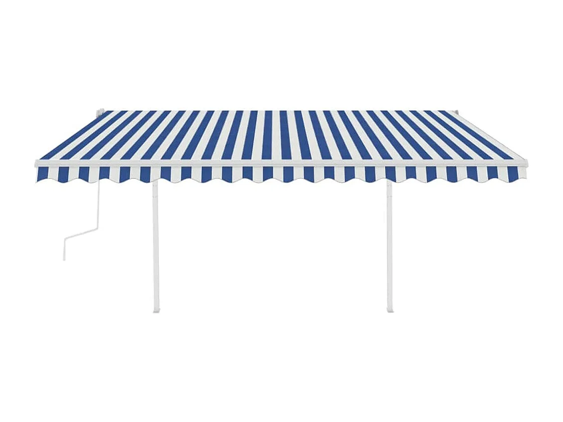 Toldo Retrátil Manual com Luzes LED Azul e Branco - 4,5x3m para Ambientes Externos