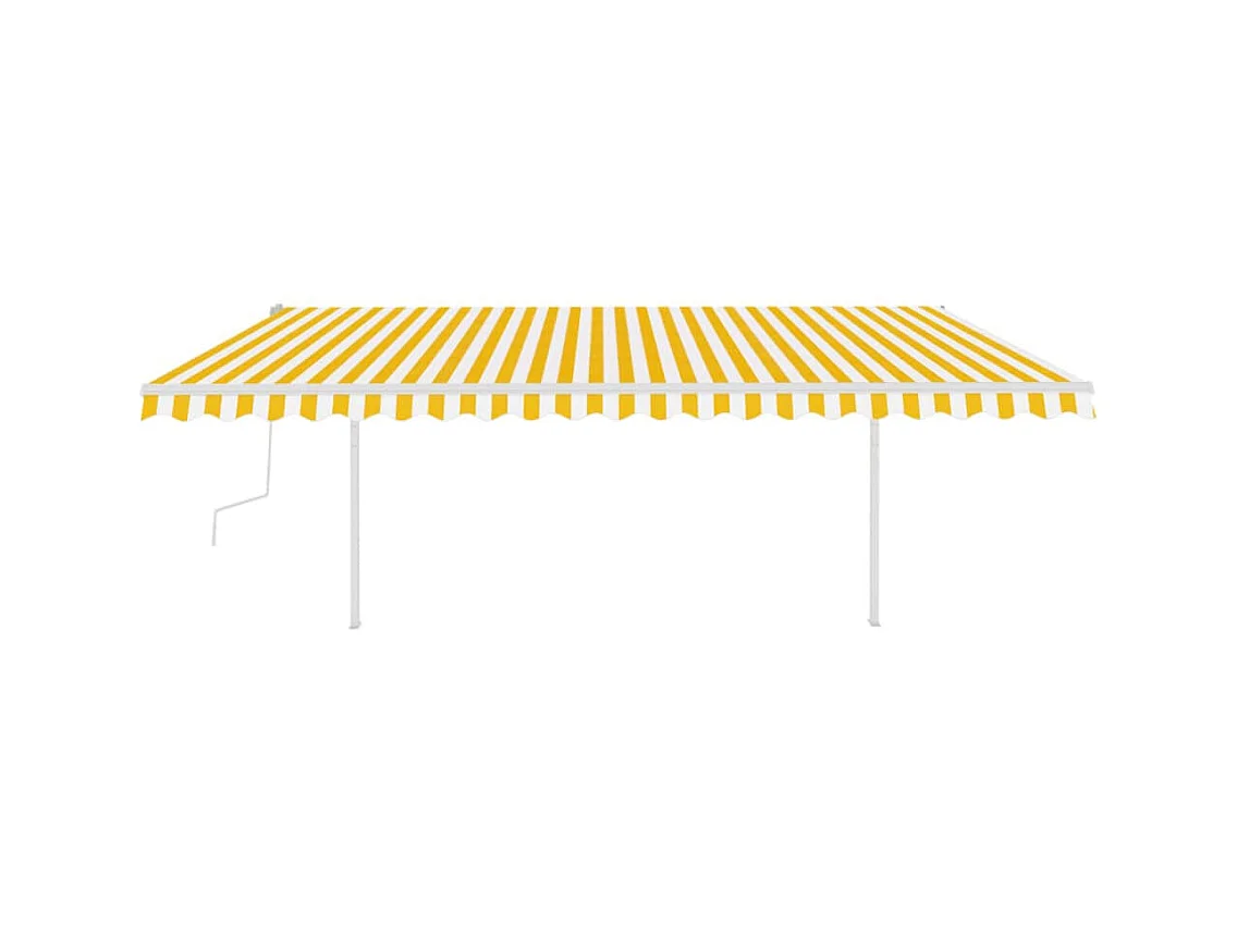 Toldo retráctil manual con luz LED amarillo y blanco 5x3 m