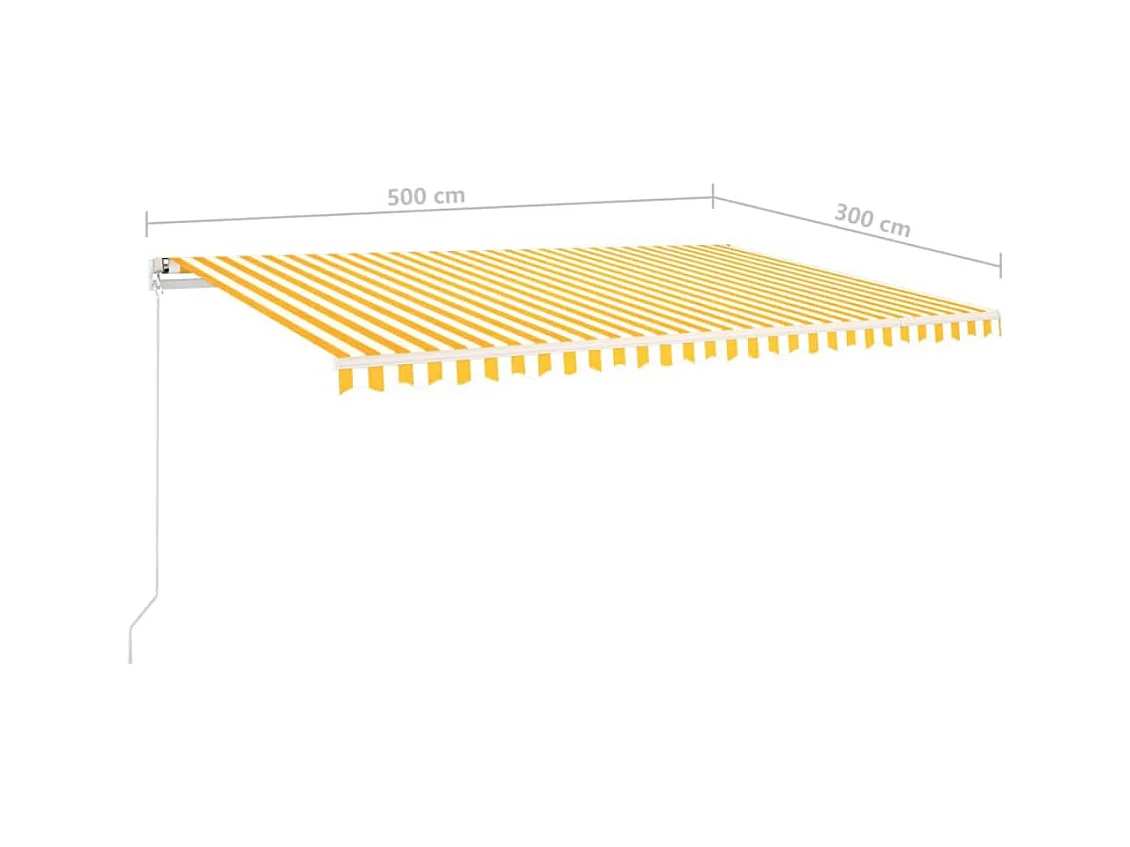 Toldo retráctil manual con luz LED amarillo y blanco 5x3 m