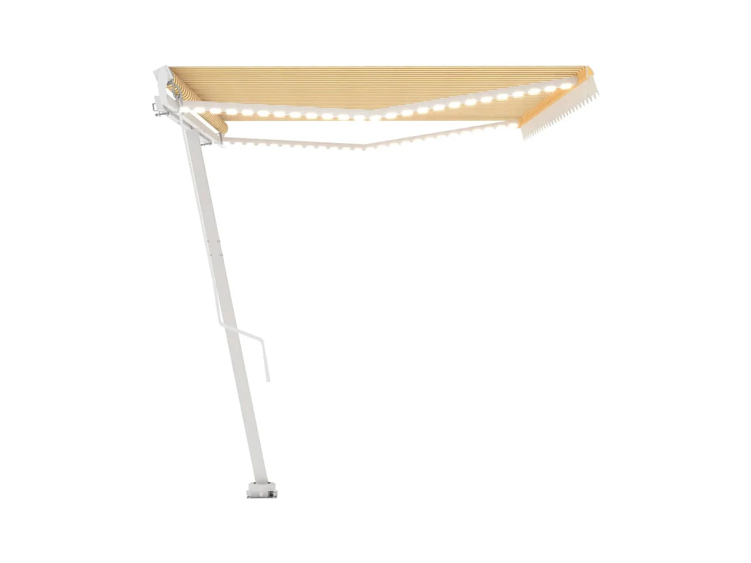 Markise Manuell Einziehbar mit LED 500x300 cm Gelb Weiß