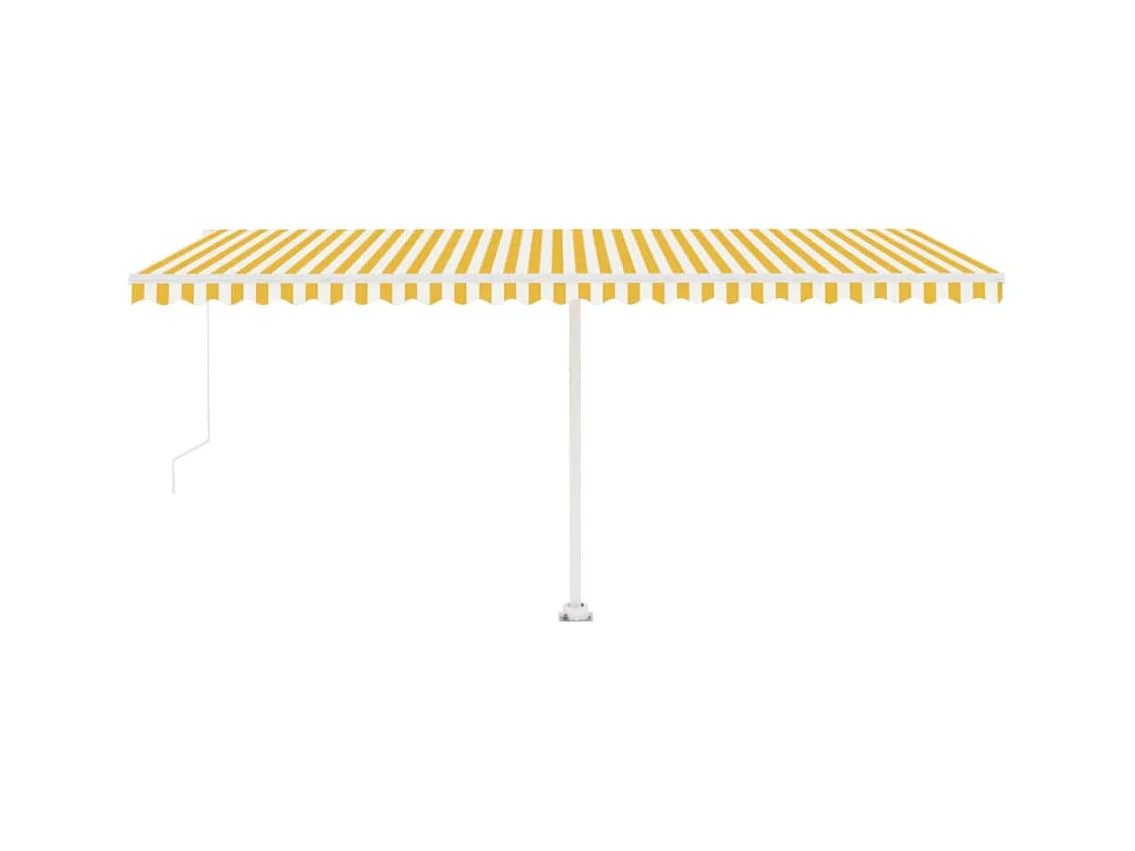 Toldo retráctil manual con luz LED amarillo y blanco 500x300 cm