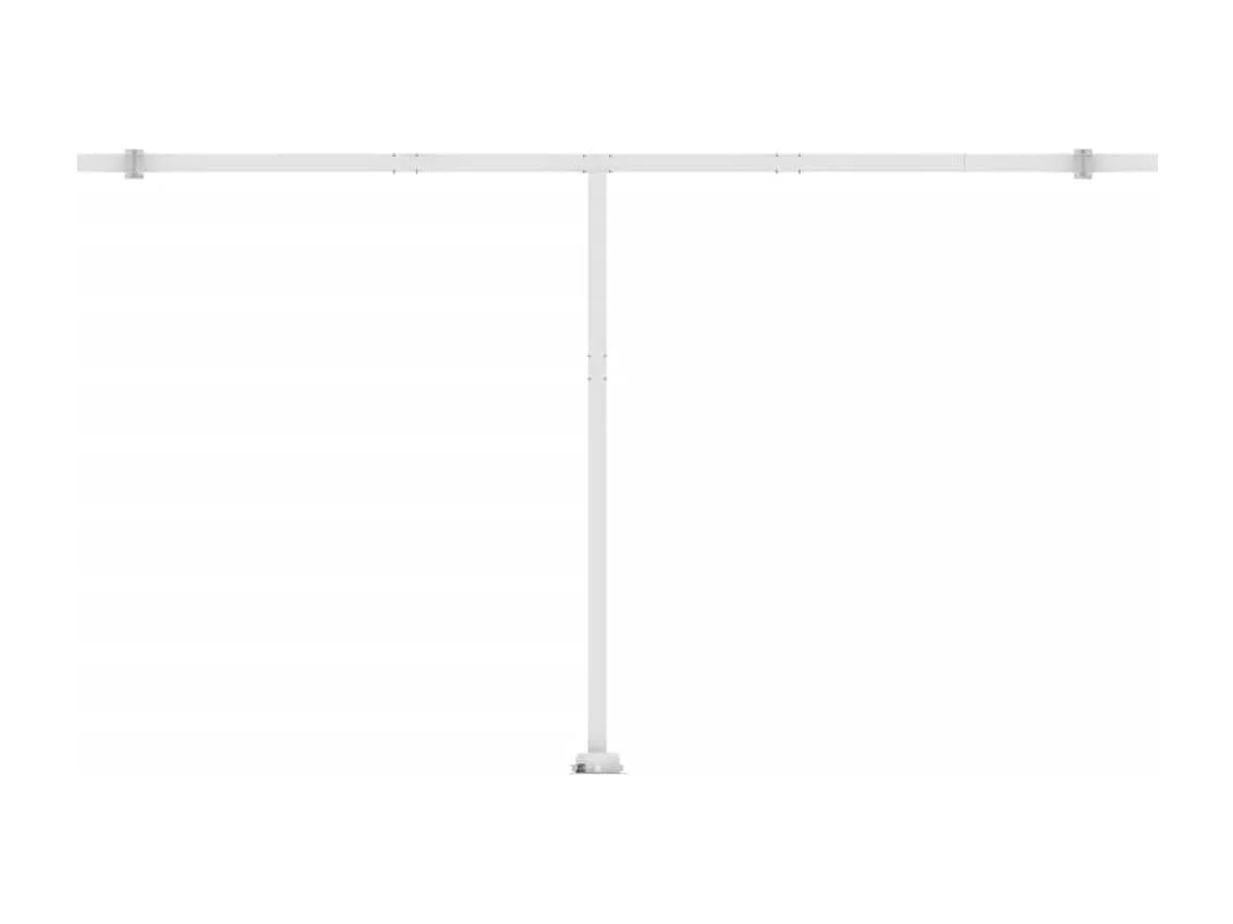 Toldo Retrátil Manual Amarelo e Branco com Iluminação LED 500x300 cm