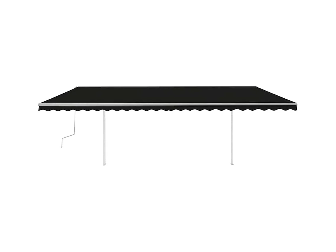Toldo Retrátil Manual com LED Antracite 6x3m para Espaços Externos