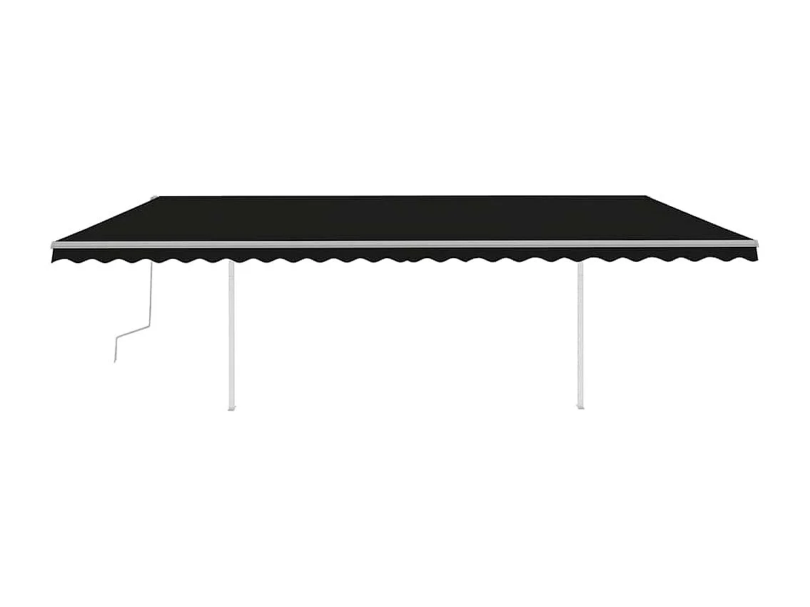 Toldo Retrátil Manual com LED Antracite 6x3m para Espaços Externos