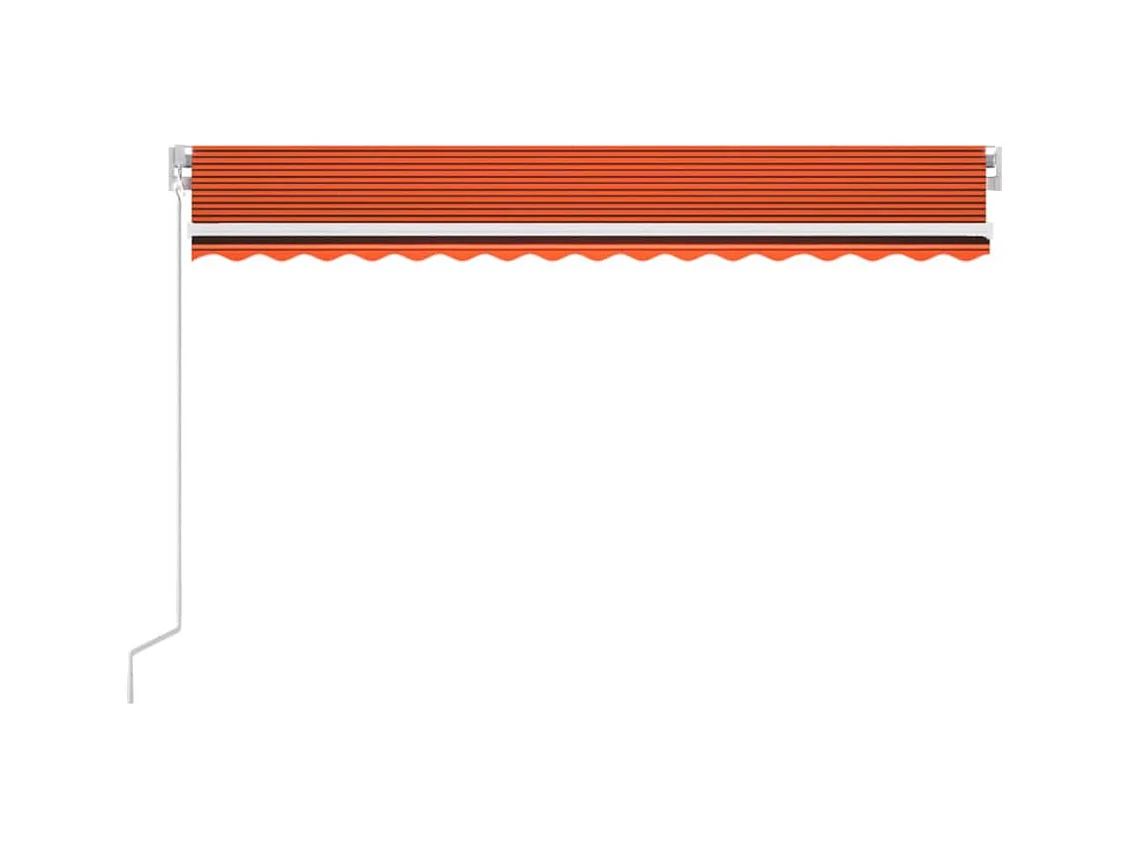 Markise Manuell Einziehbar mit LED 450x300 cm Orange und Braun