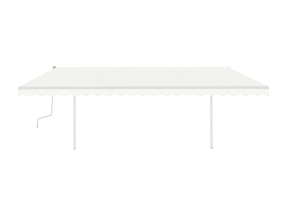 Markise Manuell Einziehbar mit LED 5x3 m Creme