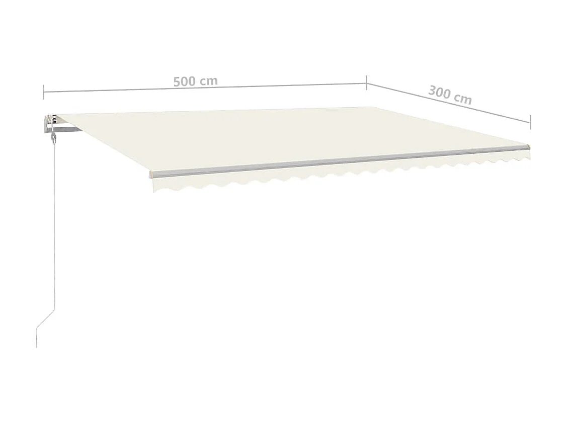 Markise Manuell Einziehbar mit LED 5x3 m Creme