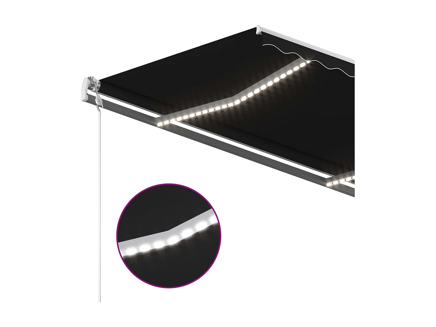 Markise Manuell Einziehbar mit LED 45x3 m Anthrazit