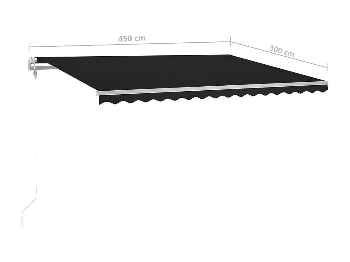 Markise Manuell Einziehbar mit LED 45x3 m Anthrazit