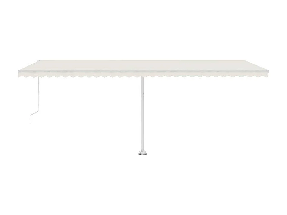 Toldo retráctil manual con luz LED color crema 600x300 cm