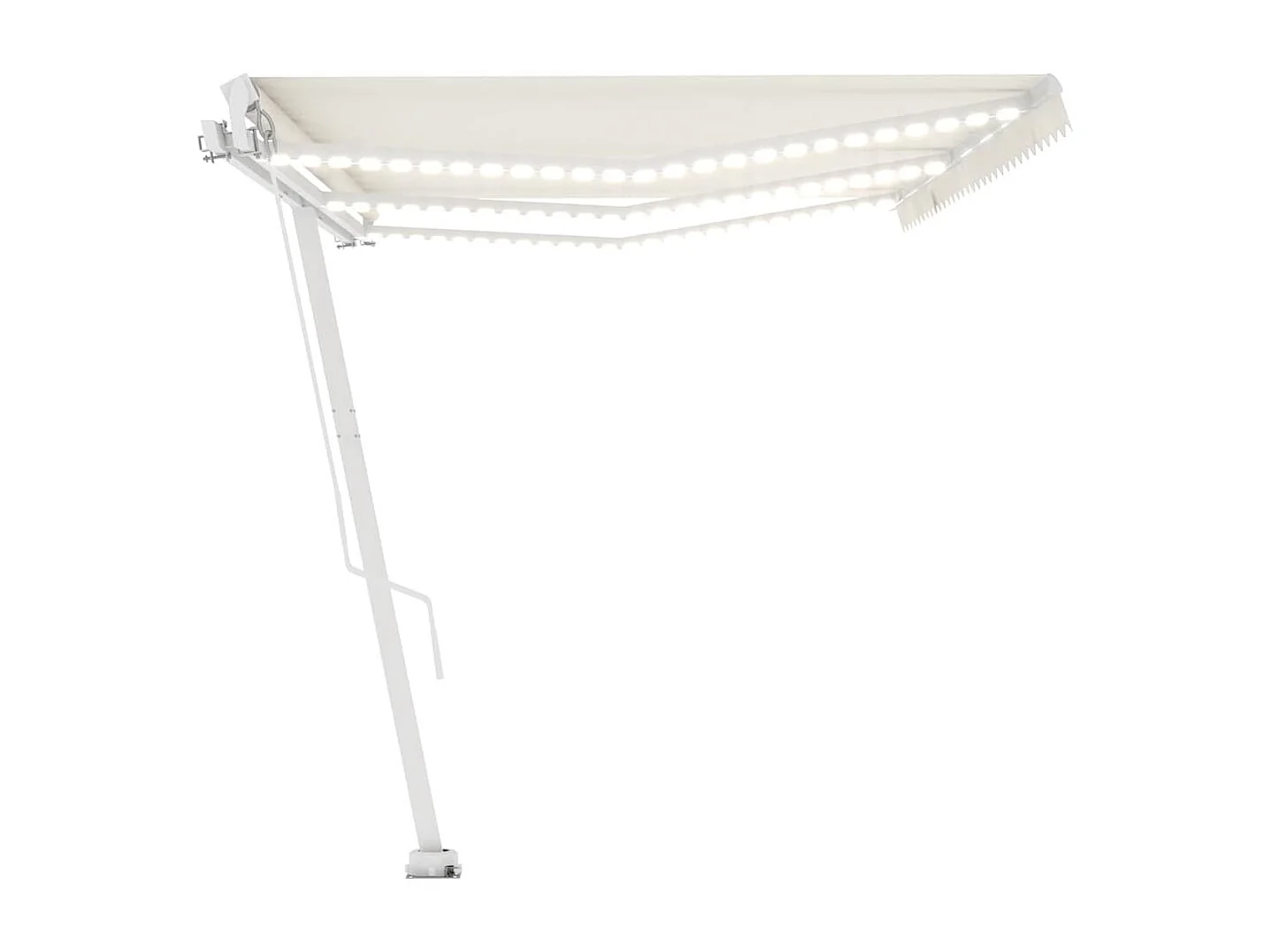 Toldo retráctil manual con luz LED color crema 600x300 cm