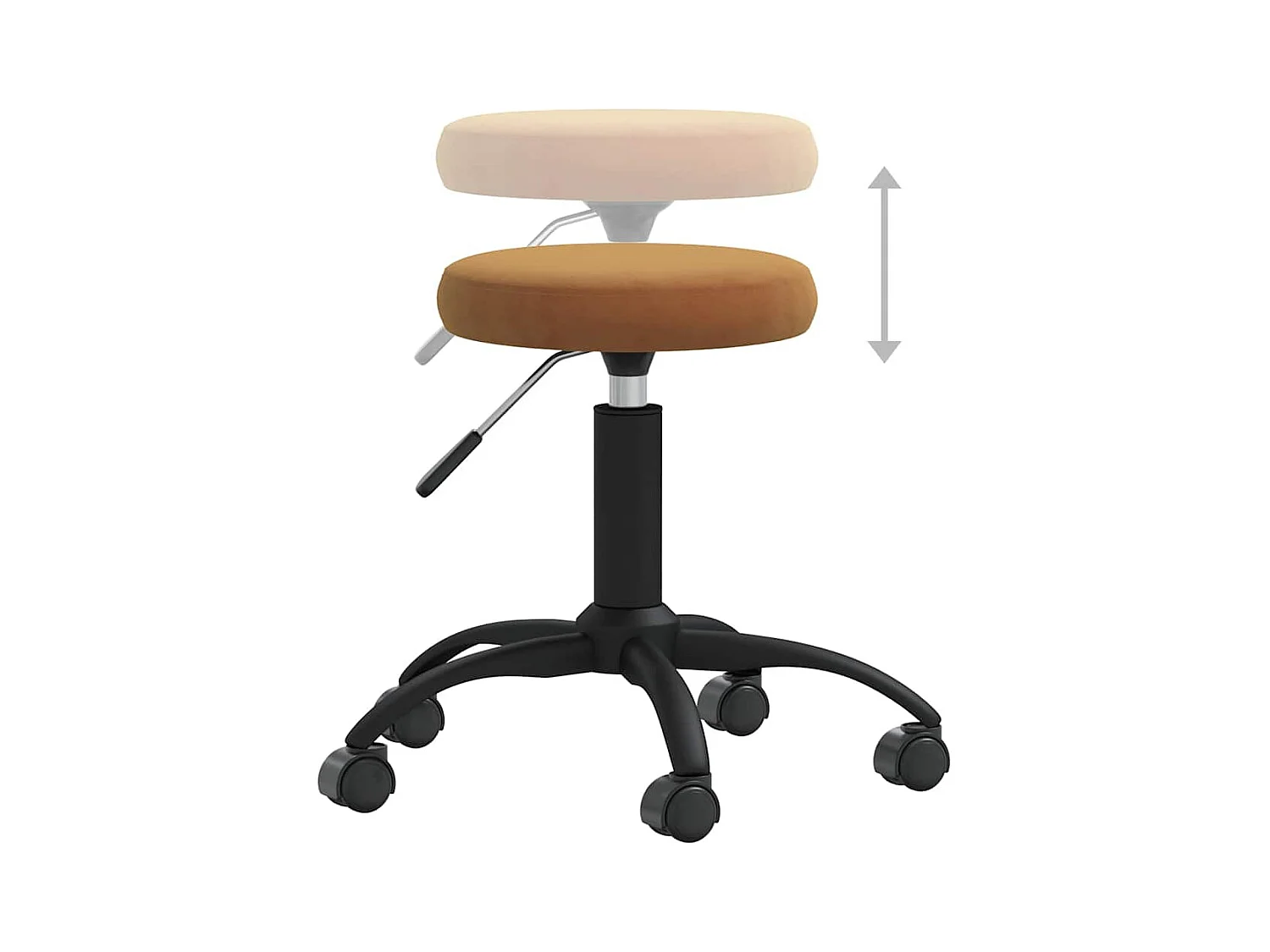 Silla de oficina giratoria de terciopelo marrón