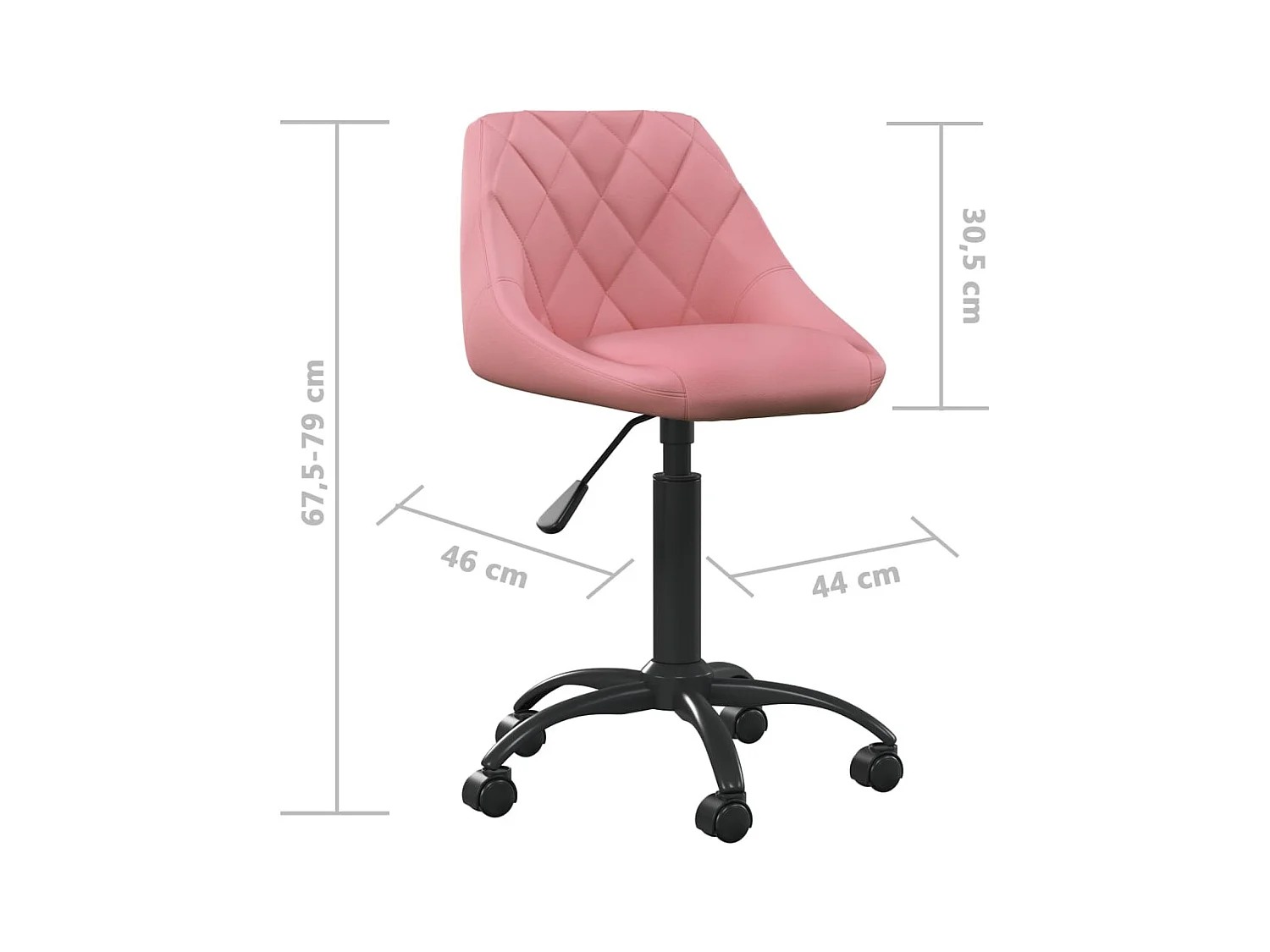 Cadeira de escritório veludo rosa