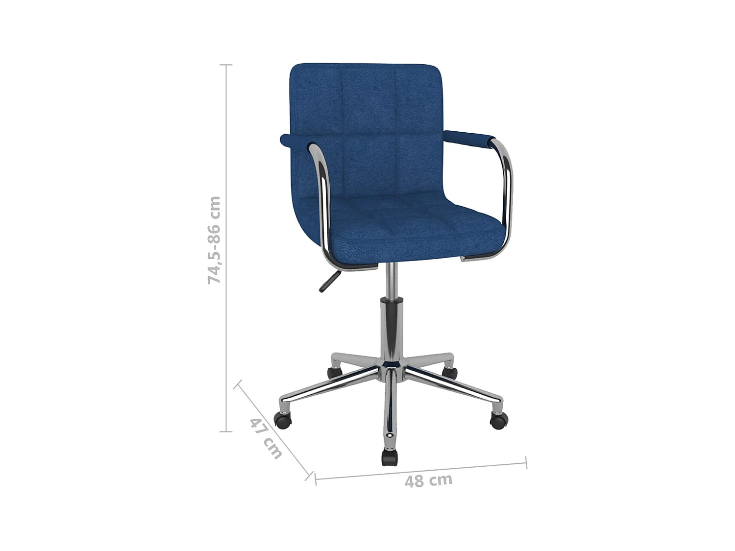 Chaise pivotante de bureau Bleu Tissu
