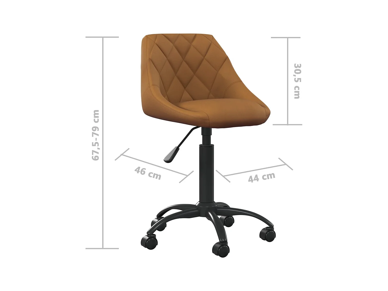 Kantoorstoel fluweel bruin