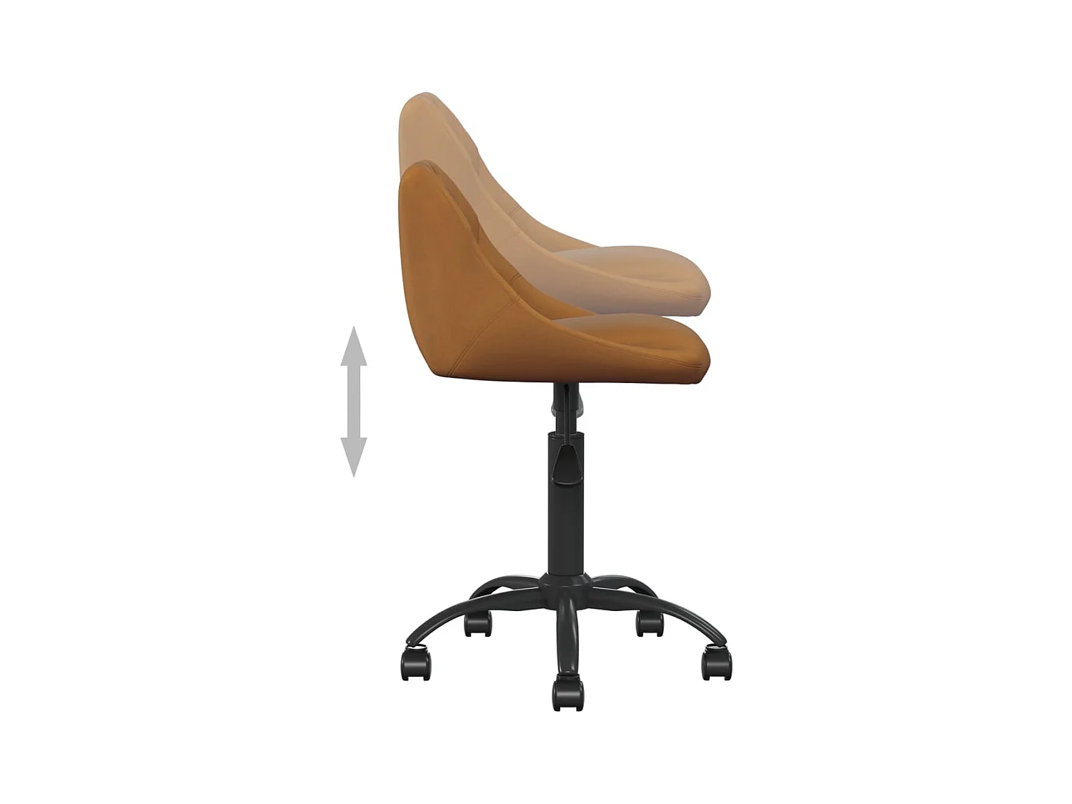 Kantoorstoel fluweel bruin