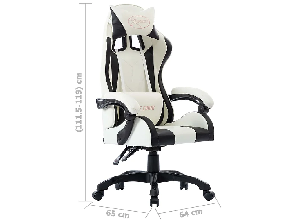 Fauteuil de jeux vidéo Blanc Similicuir