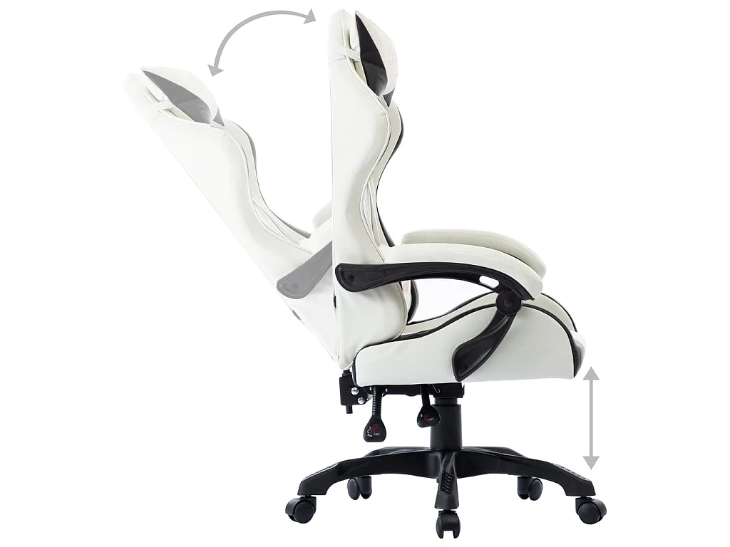 Fauteuil de jeux vidéo Blanc Similicuir