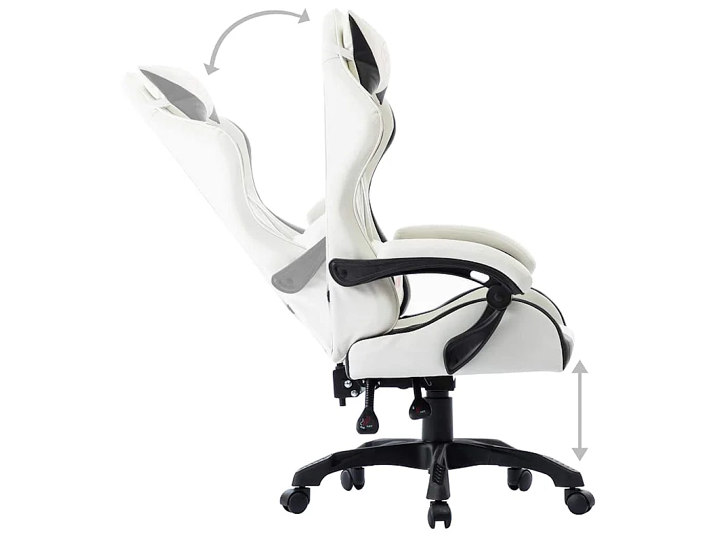 Fauteuil de jeux vidéo Blanc Similicuir