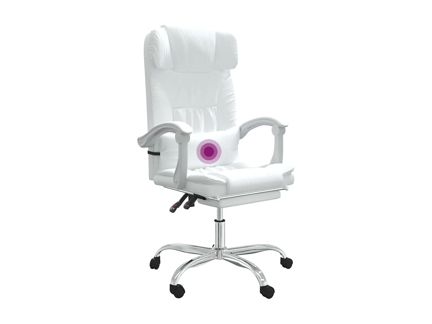 Bürostuhl mit Massagefunktion Weiß Kunstleder