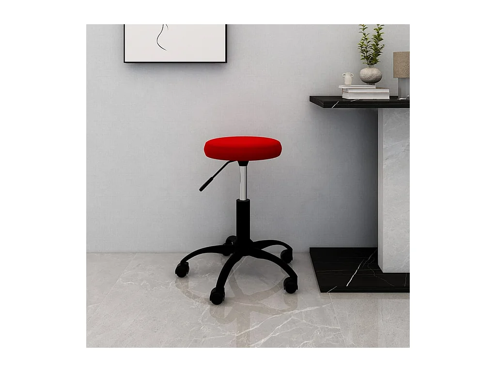 Kantoorstoel draaibaar fluweel wijnrood