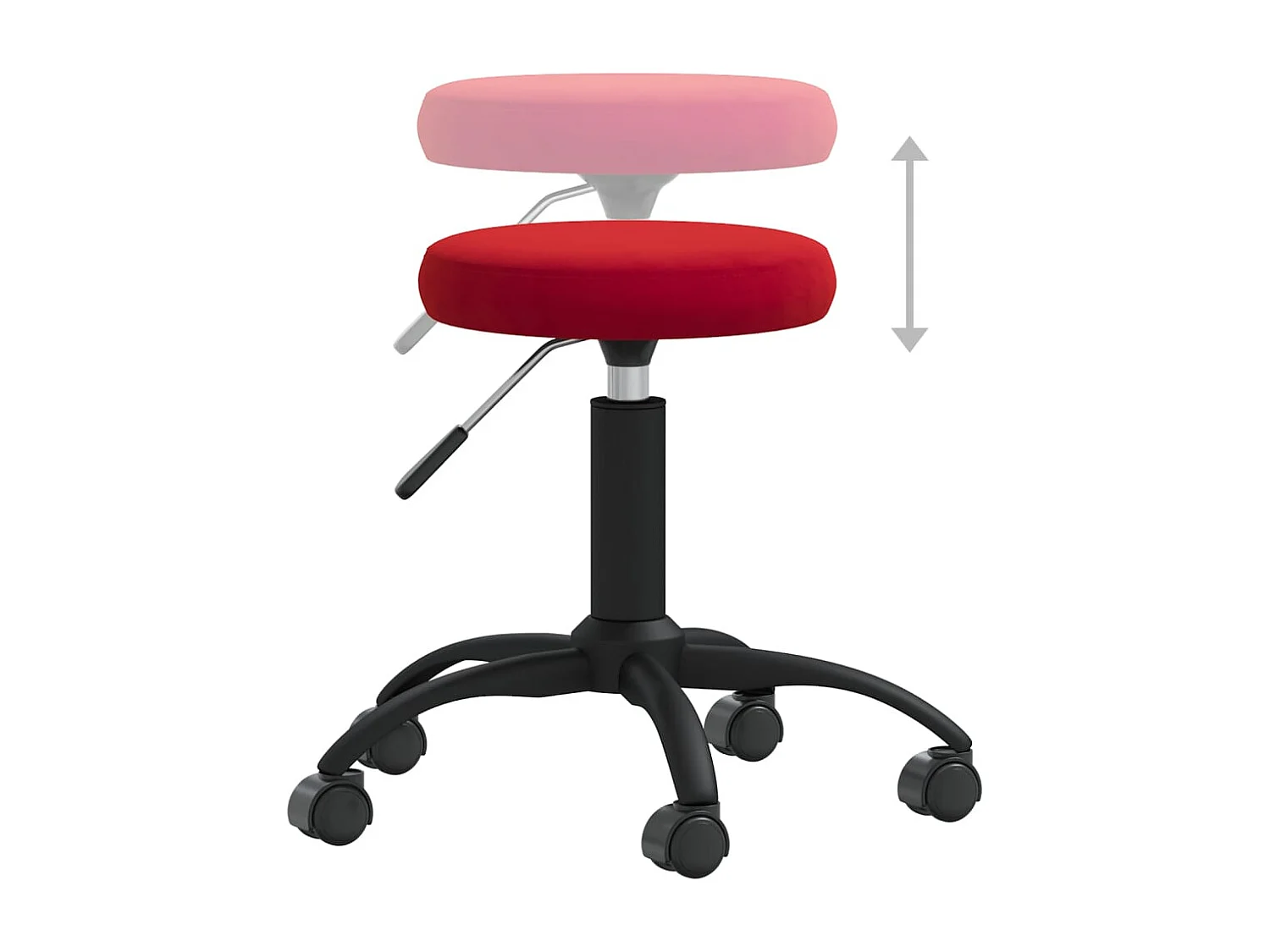 Chaise pivotante de bureau Rouge bordeaux Velours