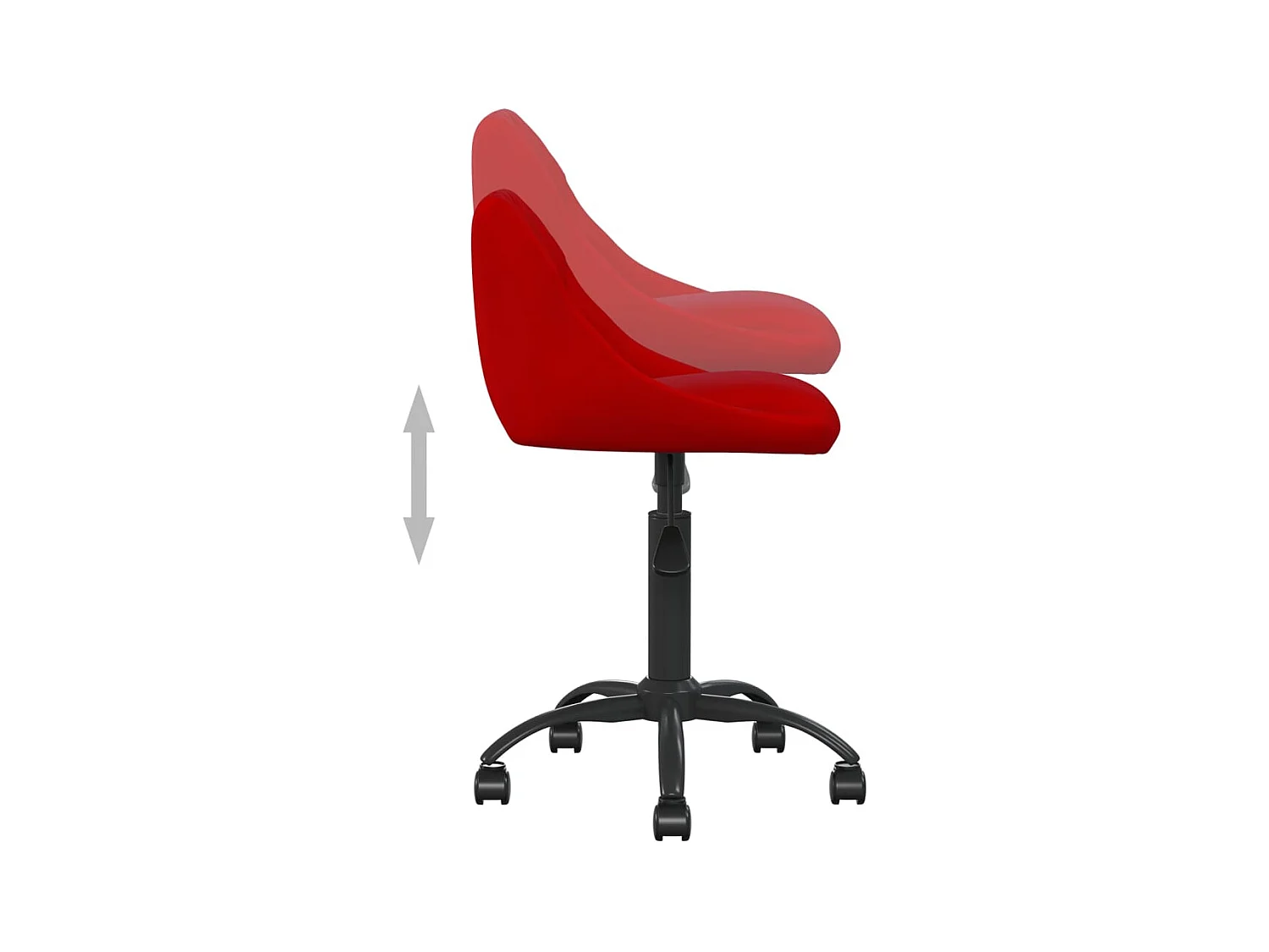 Cadeira de escritório veludo vermelho tinto