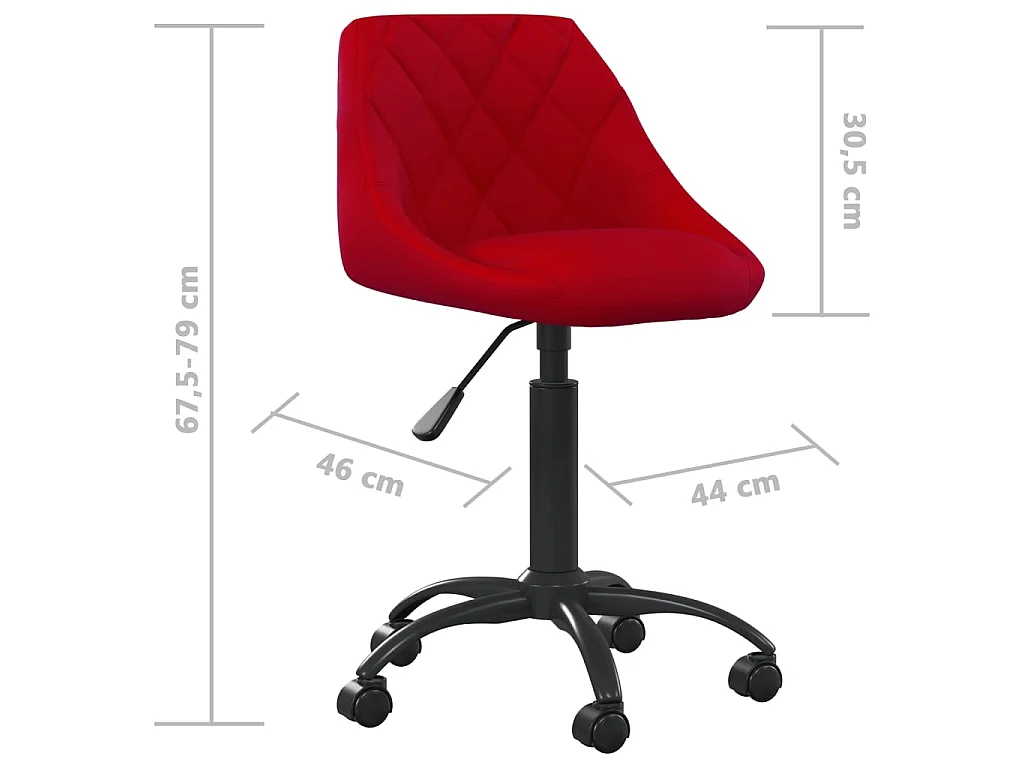 Silla de oficina de terciopelo rojo tinto