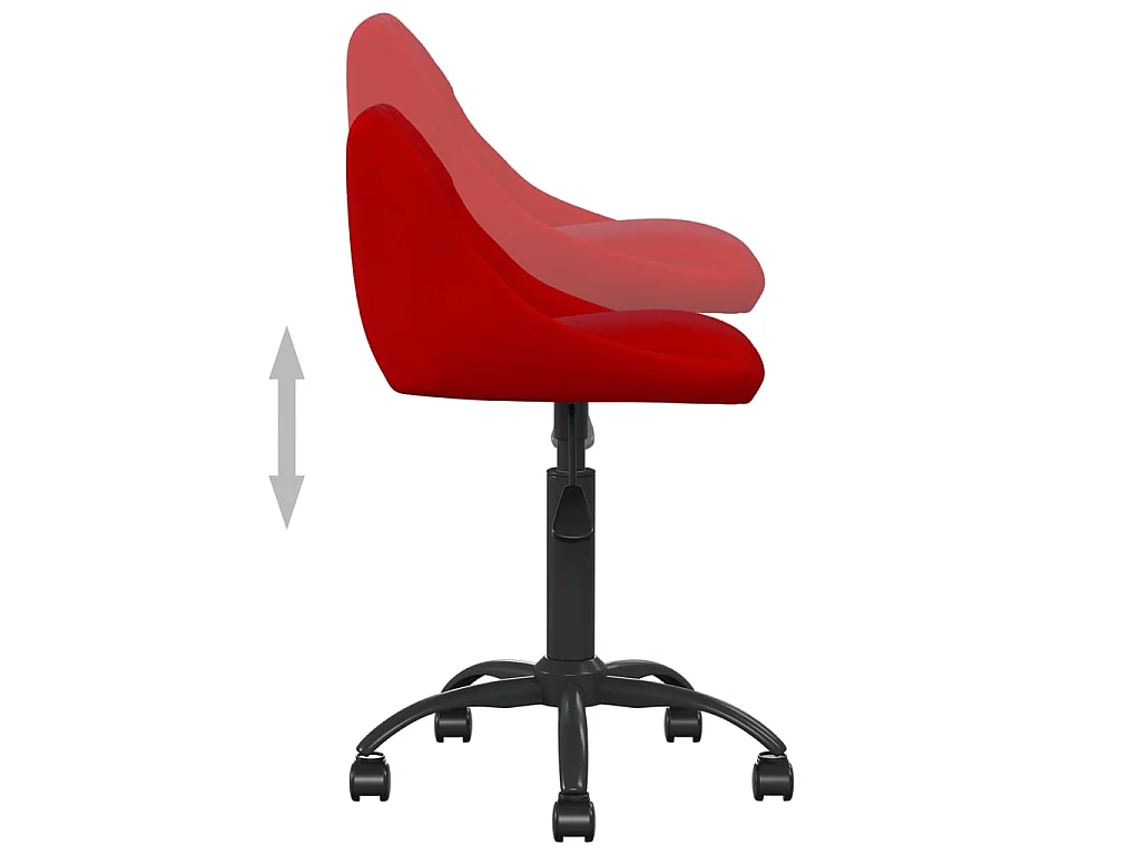 Silla de oficina de terciopelo rojo tinto