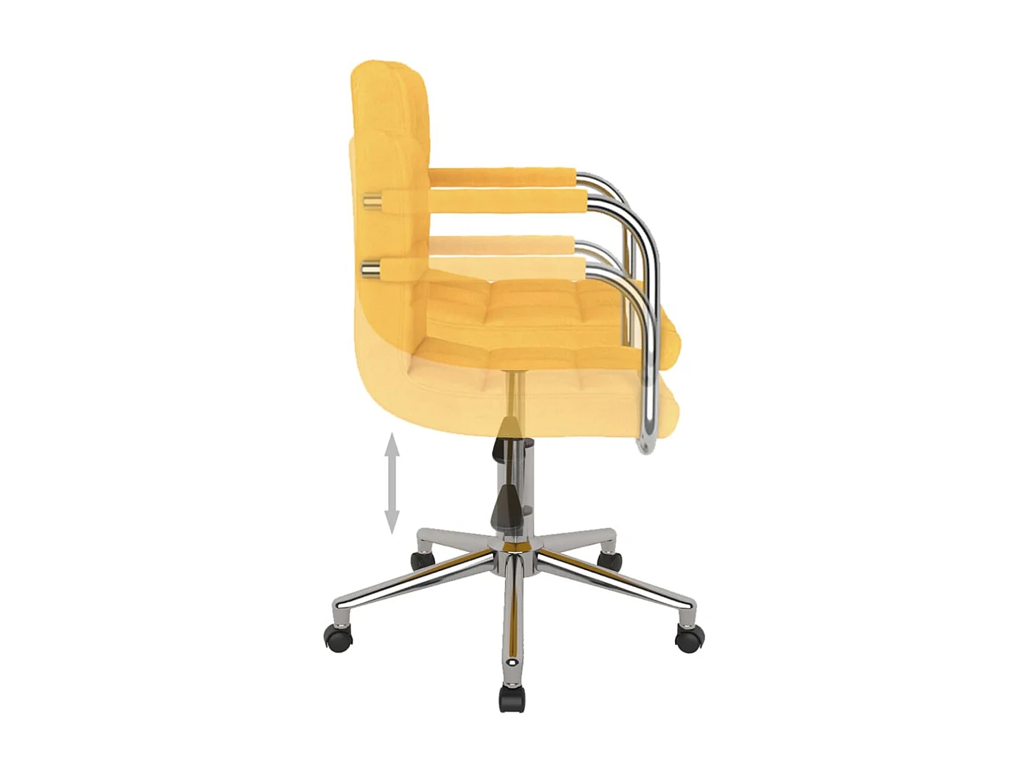Chaise pivotante de bureau Jaune moutarde Tissu
