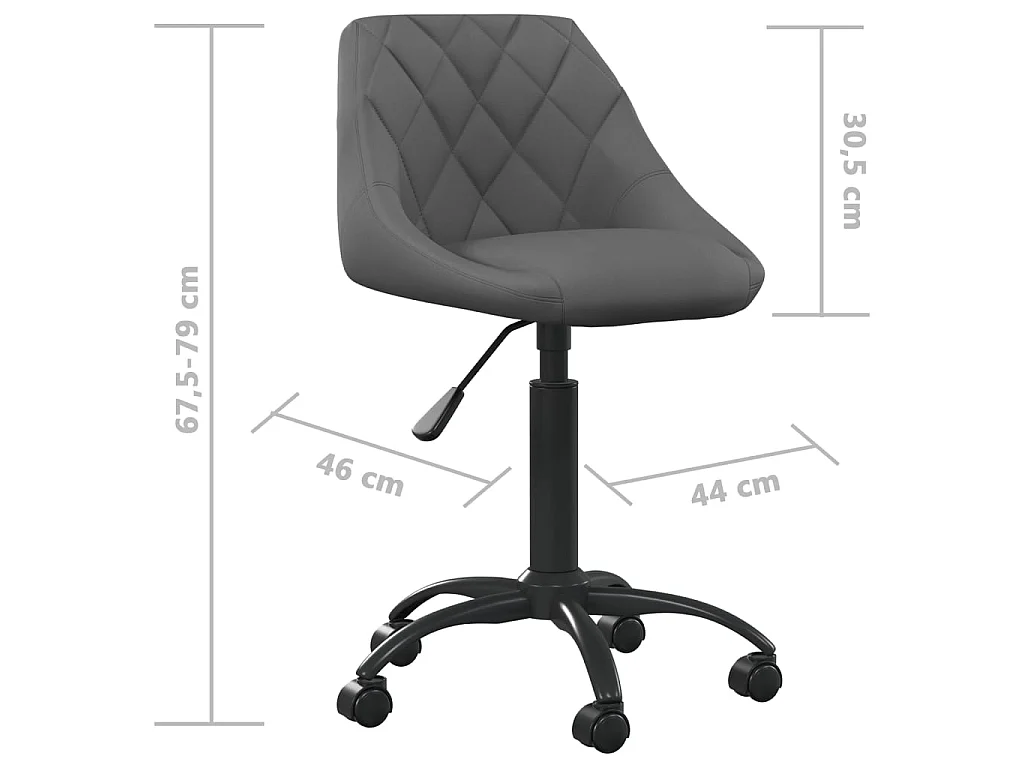 Chaise de bureau Gris foncé Velours