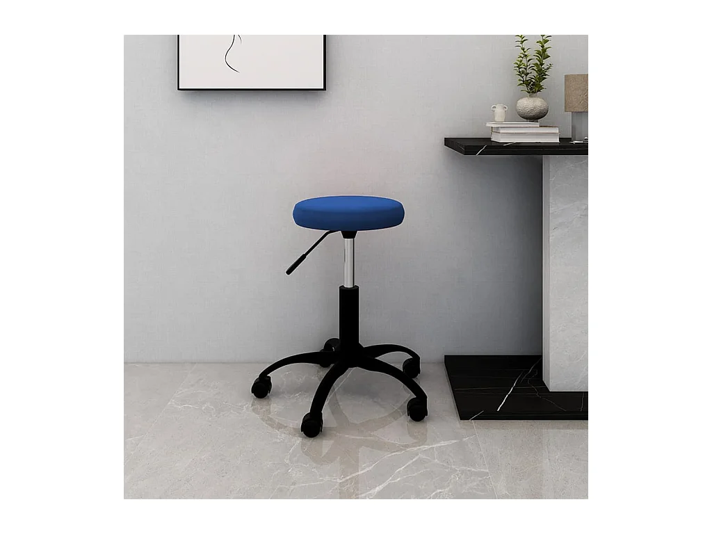 Kantoorstoel draaibaar fluweel blauw