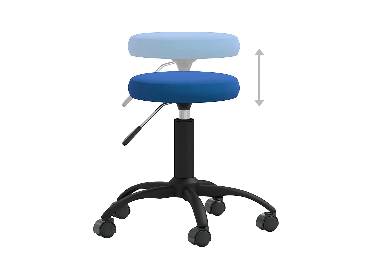 Kantoorstoel draaibaar fluweel blauw