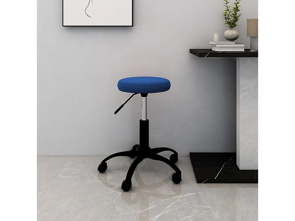 Kantoorstoel draaibaar fluweel blauw