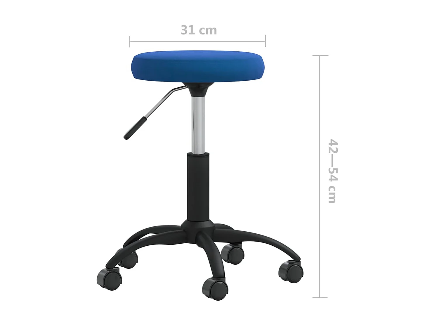 Kantoorstoel draaibaar fluweel blauw