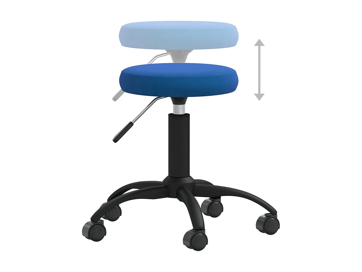 Kantoorstoel draaibaar fluweel blauw