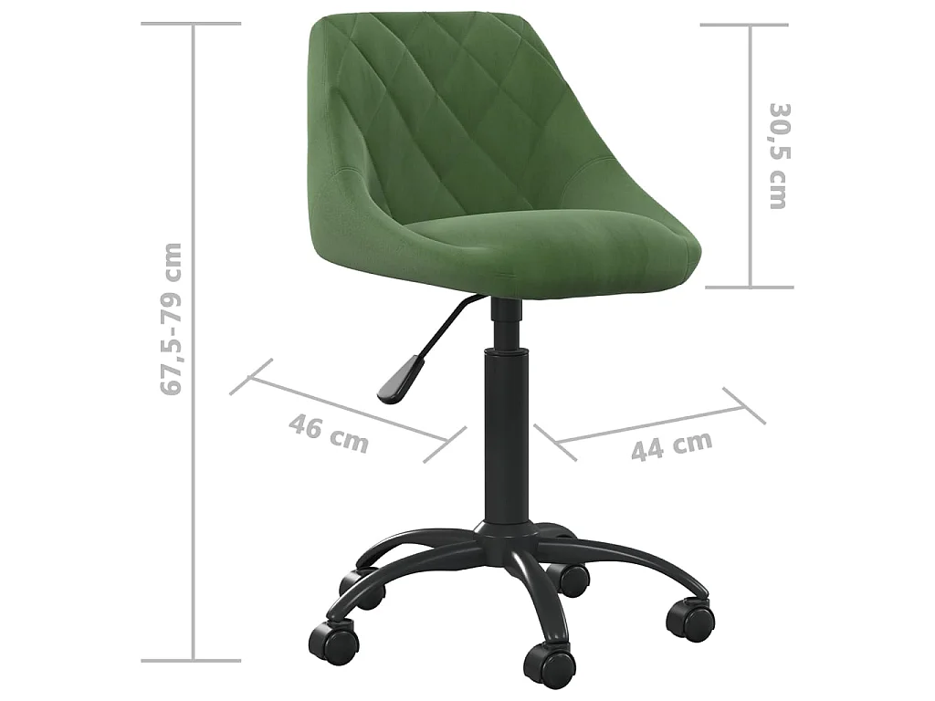 Chaise de bureau Vert foncé Velours