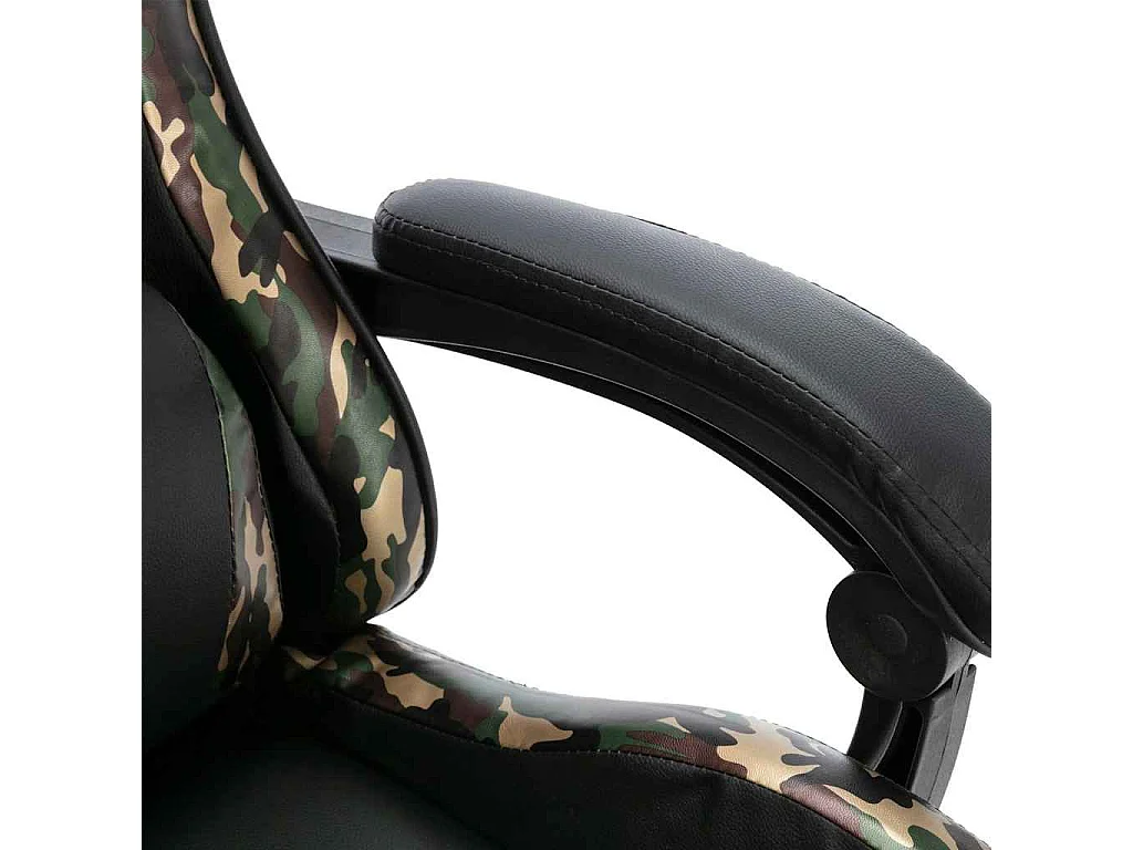 Sedia da Gaming con Poggiapiedi Nera e Mimetica in Similpelle