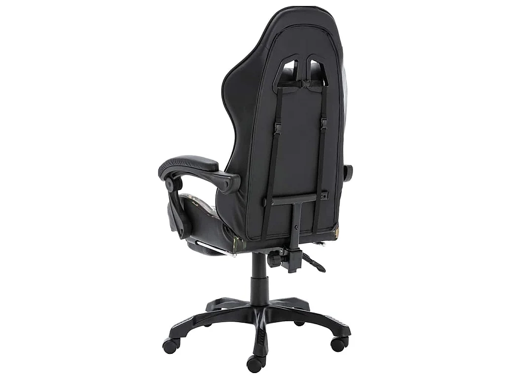 Fauteuil de jeux vidéo repose-pied Noir/camouflage Similicuir