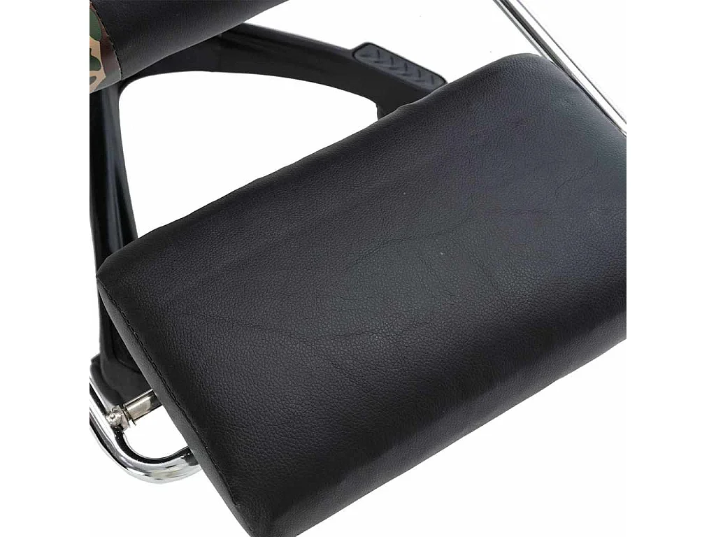 Fauteuil de jeux vidéo repose-pied Noir/camouflage Similicuir