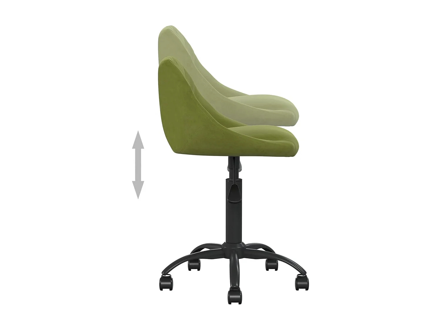 Cadeira de escritório veludo verde-claro